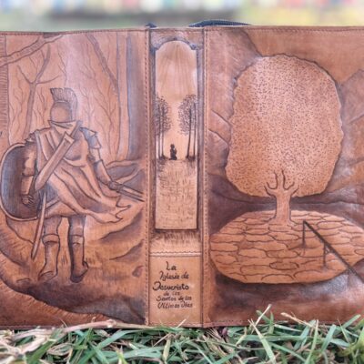 HAND-PAINTED LEATHER SCRIPTED LININGS