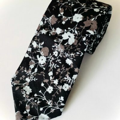 FLORAL TIE BLACK AND GRAY