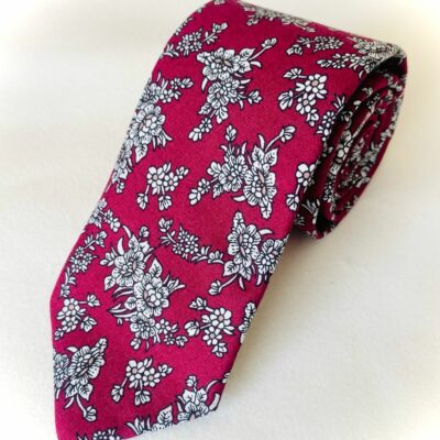 FLORAL TIE CHERRY COLOR