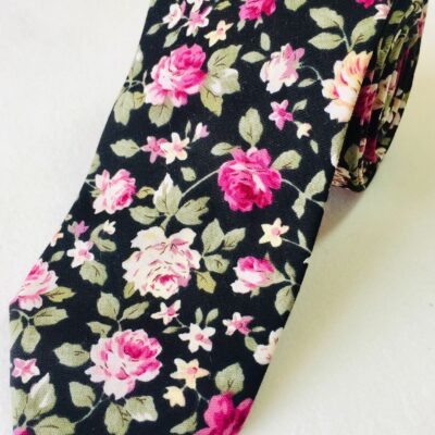 FLORAL TIE BLACK