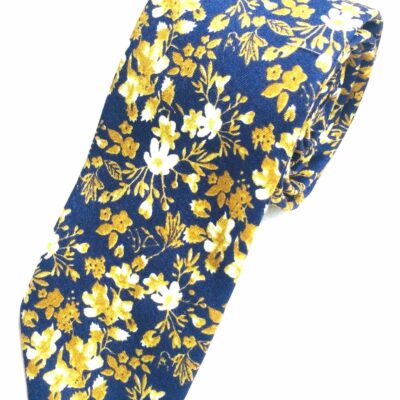 FLORAL TIE BLUE AND YELLOW