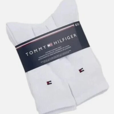 TOMMY HILFIGER WHITE SOCKS 6 PACK