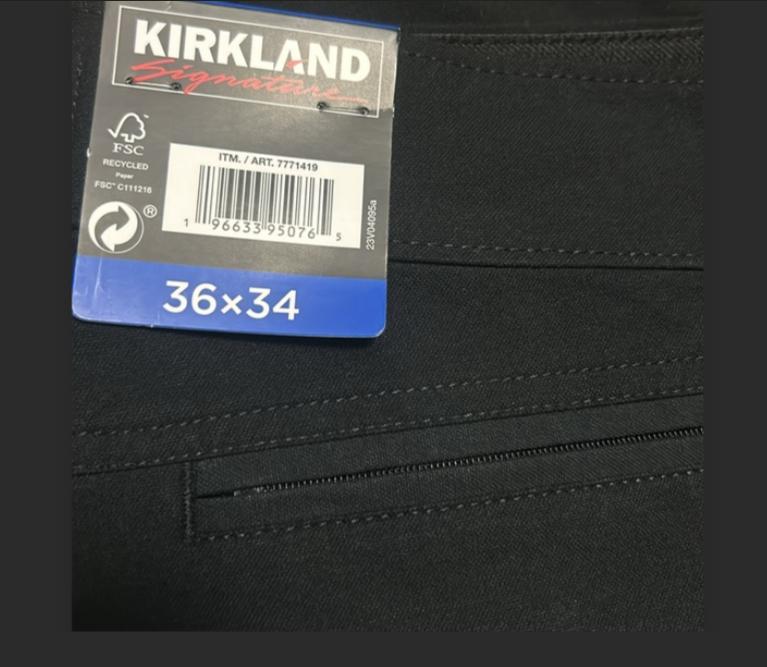 PANTS KIRKLAND SIGNATURE BLACK 36X34
